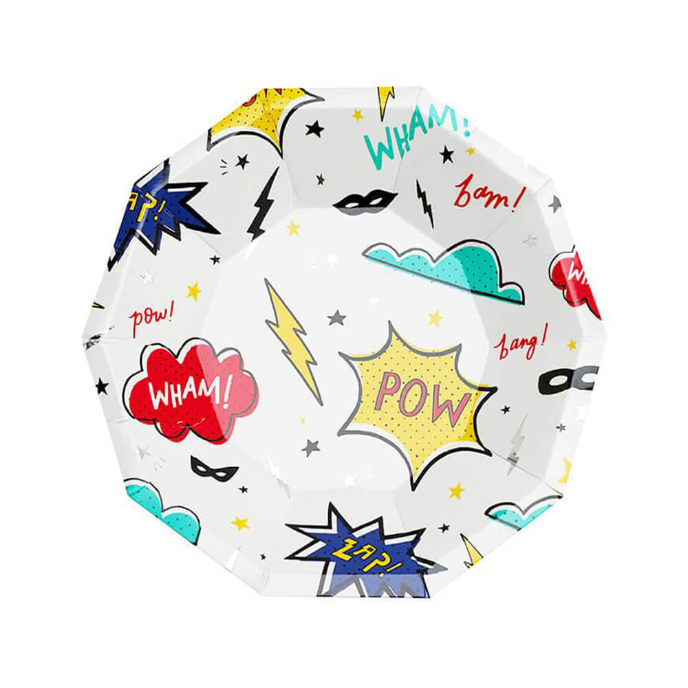 Superhero Party Paper Plates 7.5" - bubblegum market