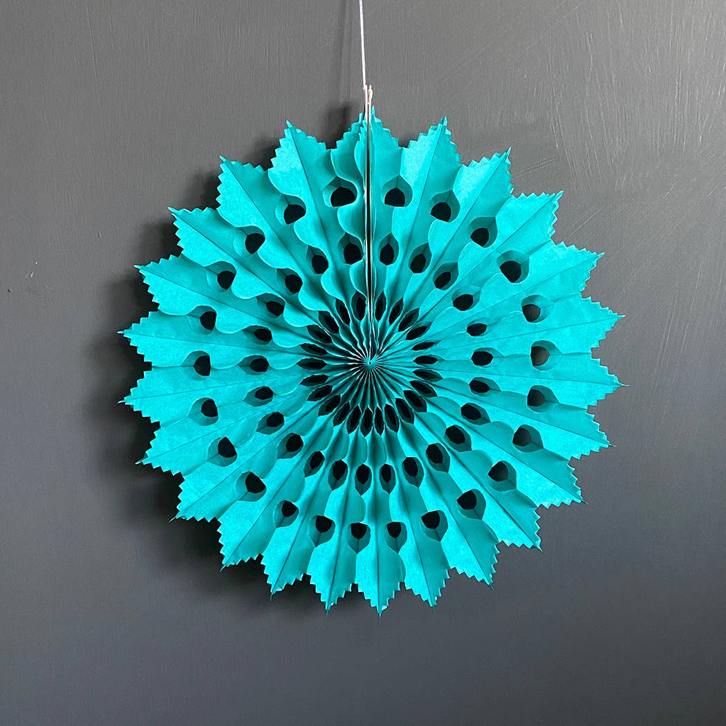 Teal Paper Fan 12" - bubblegum market