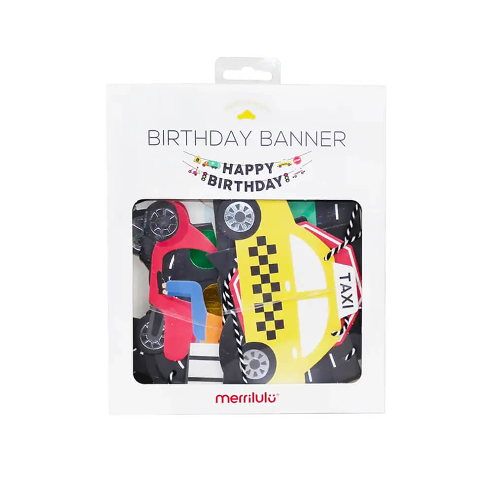 Transportation Party Birthday Banner - bubblegum market