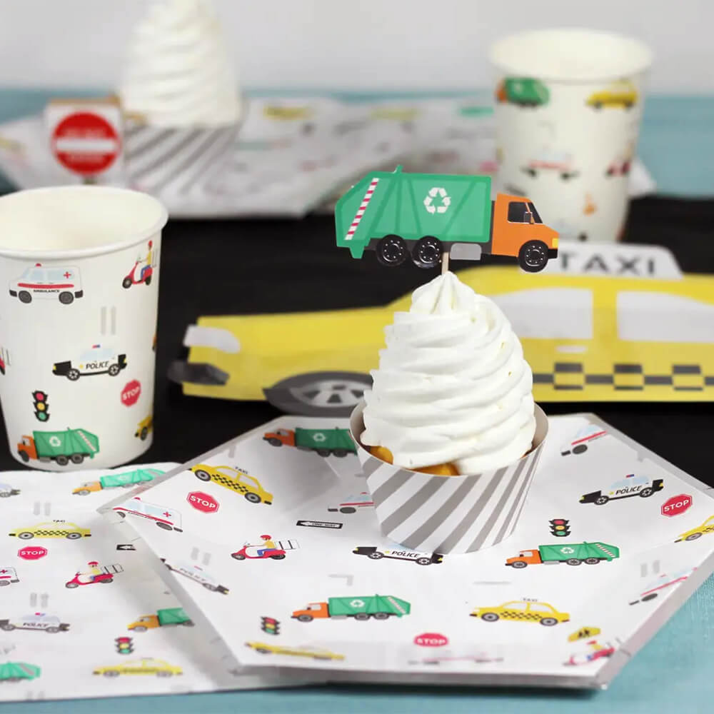 Transportation Party Small Plates 9" - bubblegum market