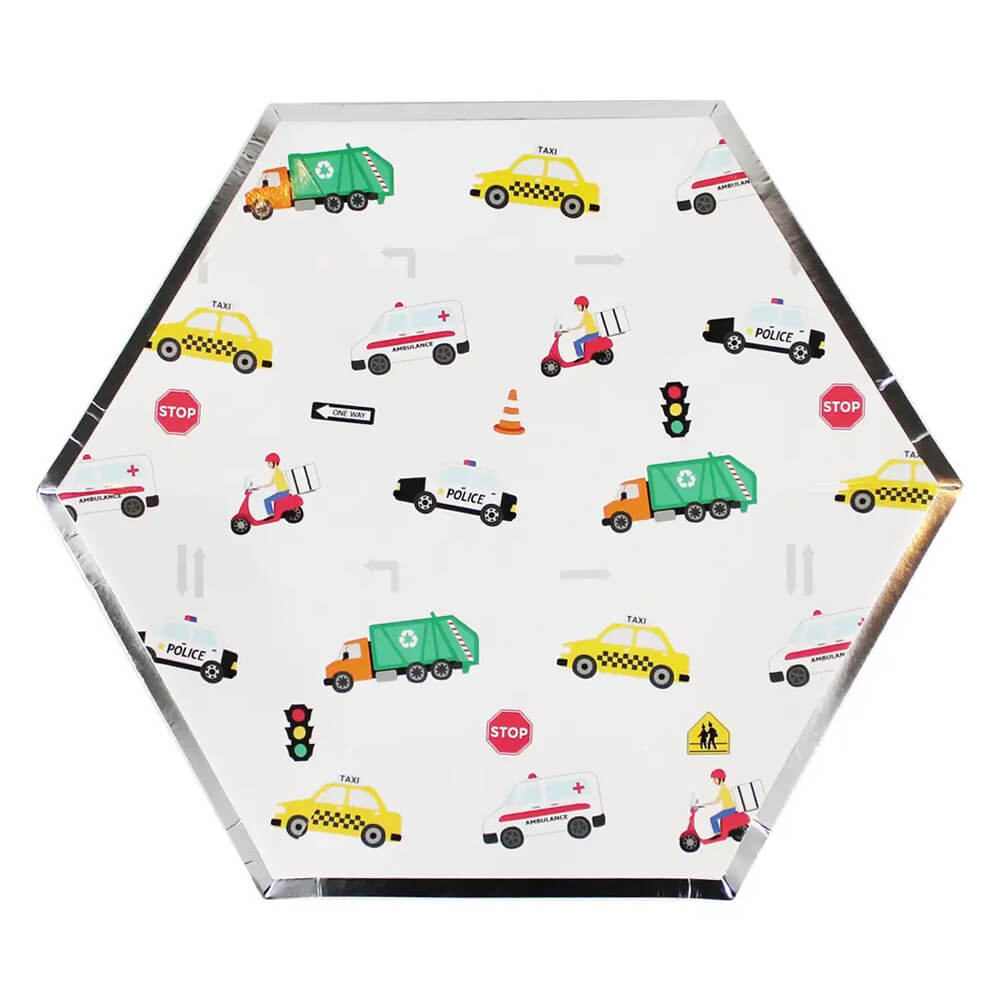 Transportation Party Small Plates 9" - bubblegum market