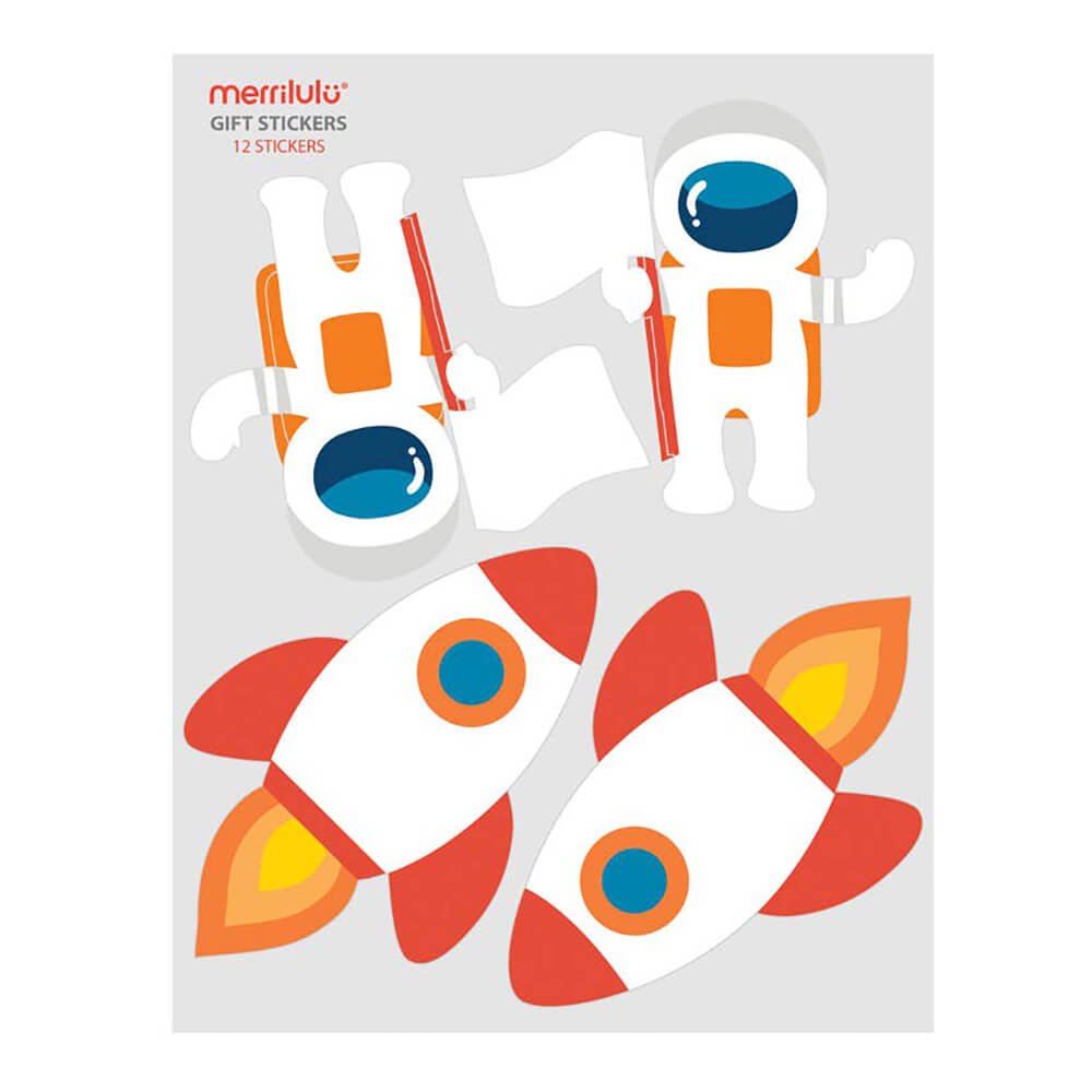 Trip To the Moon Outer Space Gift Bag Stickers - bubblegum market