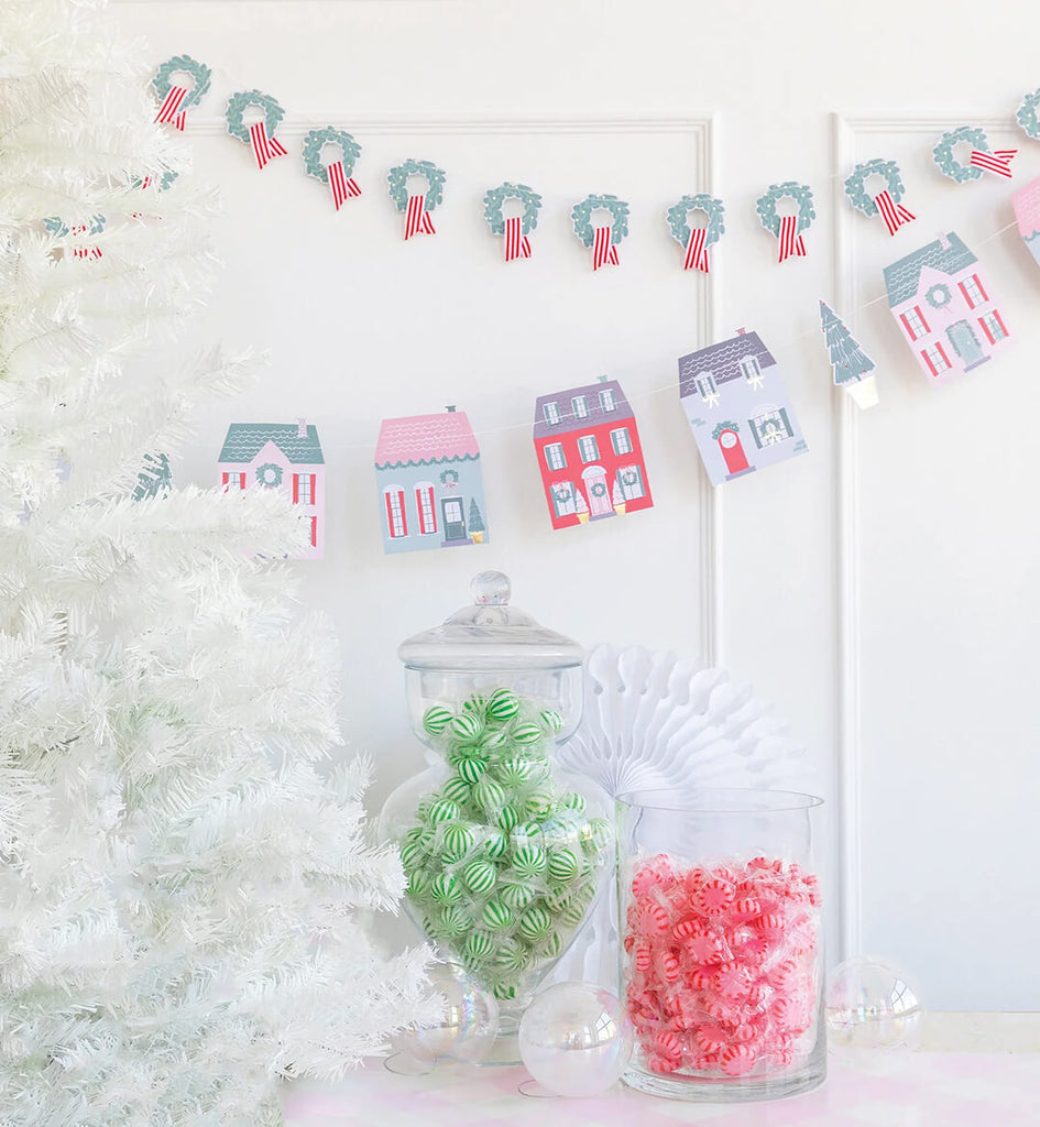 village-christmas-village-wreath-banner-set-styled
