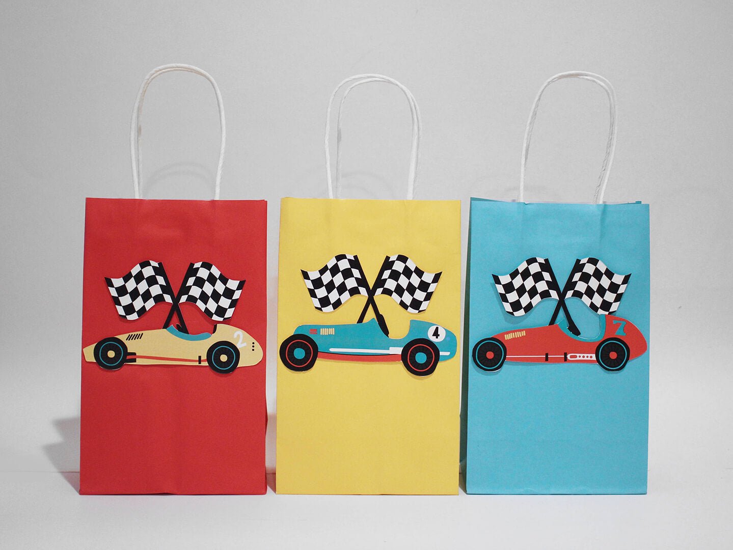 Vintage Race Car Gift Bag Stickers - bubblegum market