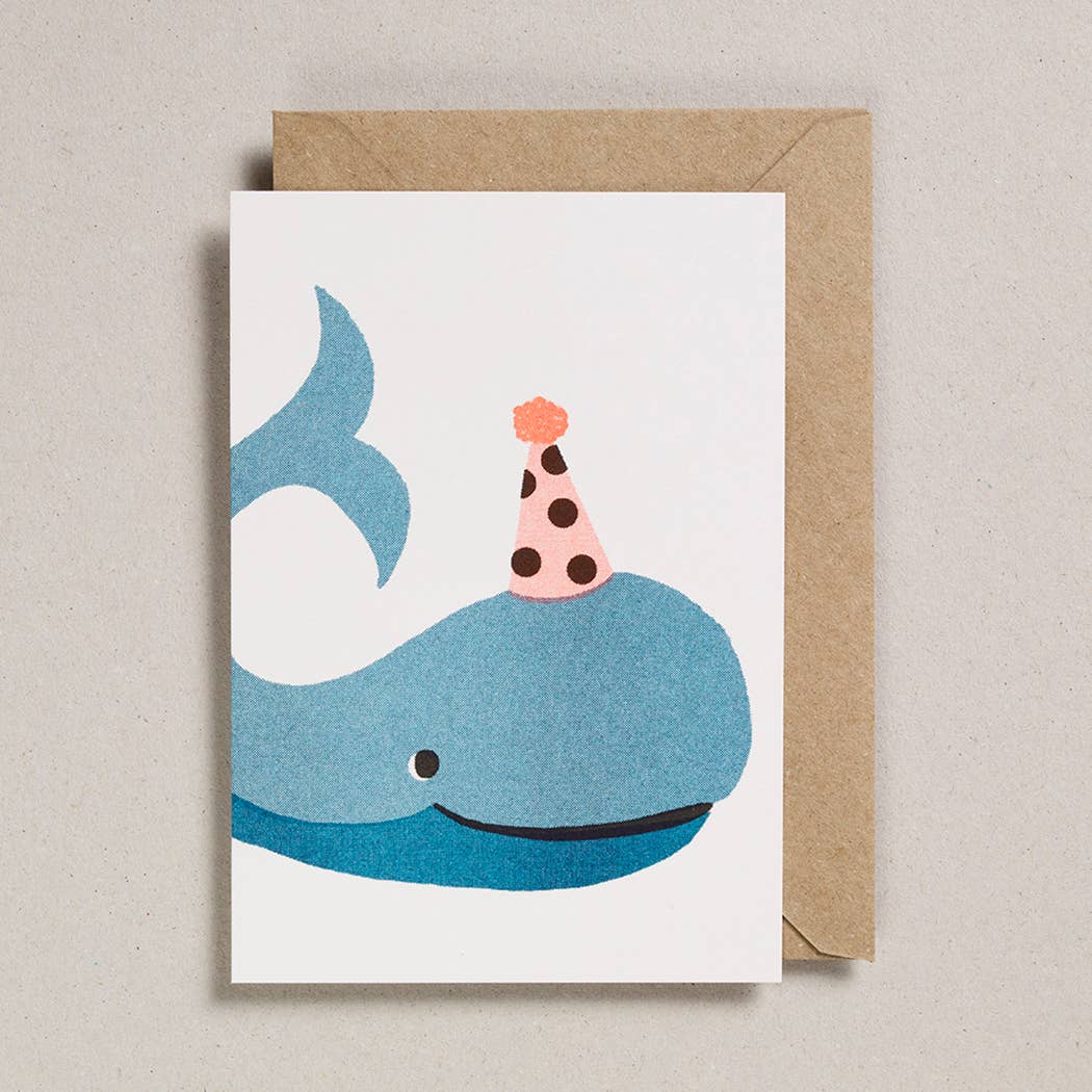 Whale Birthday Card + Paper Balloon - bubblegum market