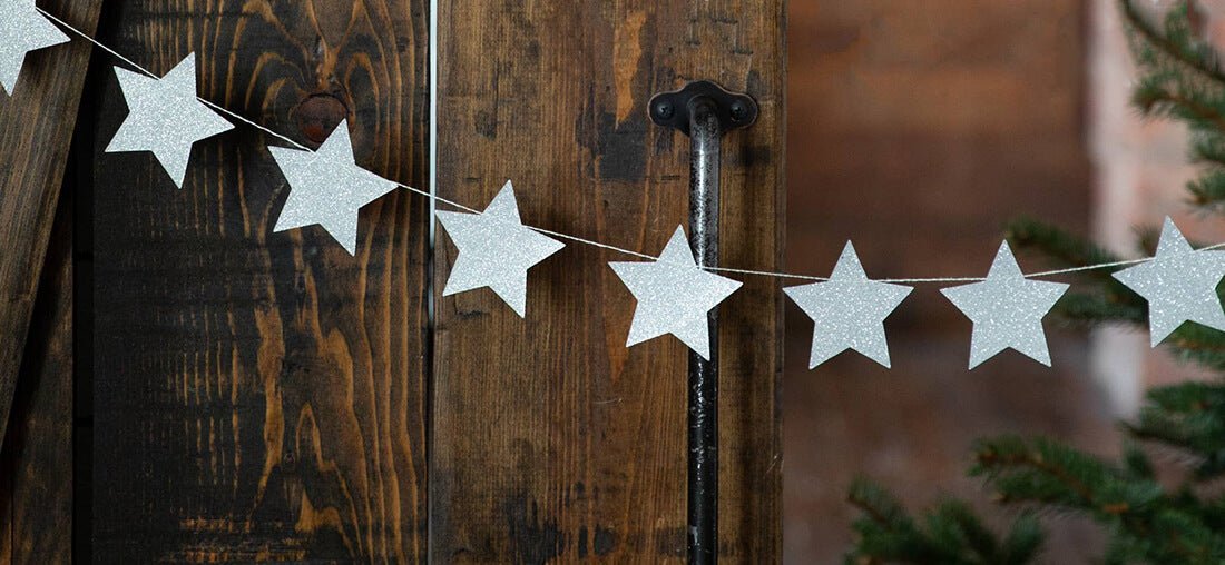 White Glitter Stars Banner - bubblegum market