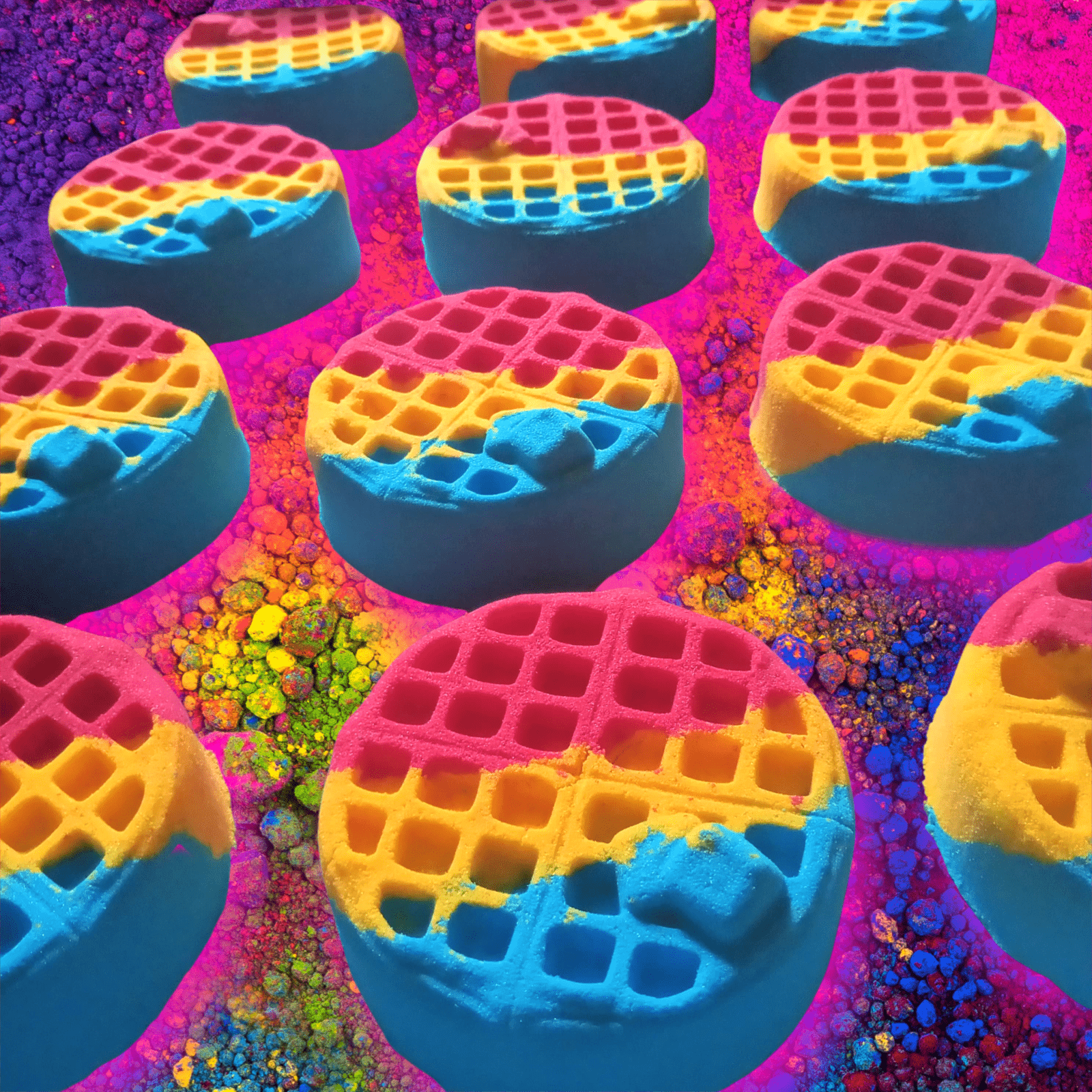 Wildberry Candy Waffle Fizzy Bath Bomb VEGAN - bubblegum market