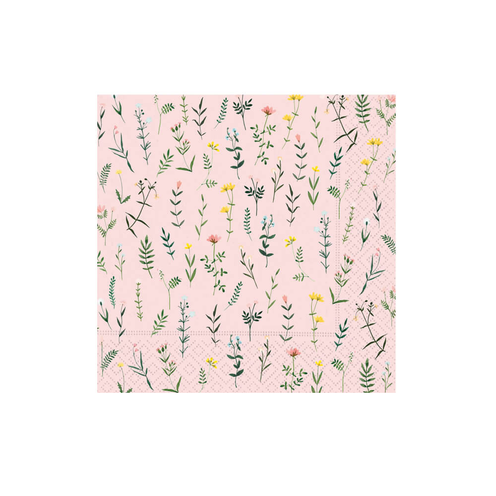 Wildflower Garden Luncheon Napkins - bubblegum market