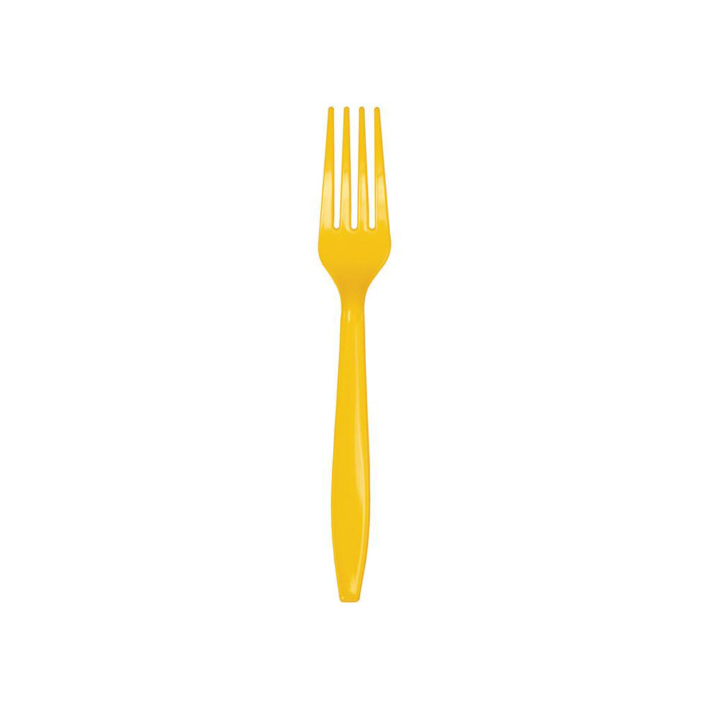 Yellow Plastic Forks 24ct